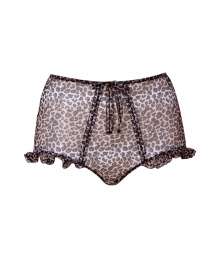 Bring instant romantic appeal to your lingerie favorites with these vintage-style French briefs from Chantal Thomass - Ruffled sides, bow detail at high waist, allover animal print - Perfect under virtually any outfit or paired with a matching bra for stylish lounging