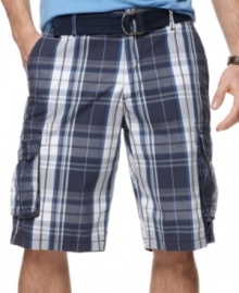 Preppy meets punk. These plaid shorts from Ecko Unltd shake up your warm-weather wardrobe.