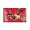 Fringe large, rectangle transferware glass tray with colorful butterfly motif. Dimensions are 16 x 10.