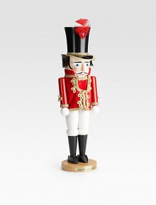 Beautifully-crafted German nutcracker, hand-carved and hand-painted with painstaking attention to the details that make them so collectible.Protective symbol of good fortune19 X 5½ X 5½Carved woodMade in Germany