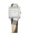 Nova check strap with square dial. Quartz movement.