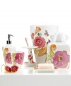 Blossoms in bloom. Bold, impressionistic florals in a fusion of dazzling colors creates a modern flair in this Floral Fusion bath accessories collection.