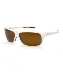 Island time is functional for work time, fashionable for play time, and perfect for wearing any time. Featuring the outstanding protection of Maui Jim's PolarizedPlus lens technology, these white frames feature bronze lenses. This versatile style offers glare protection in a sleek, comfortable frame.