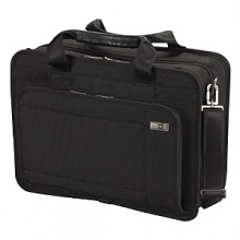 For business or pleasure, this brief keeps up with today's active lifestyle. Front organizational panel contains a full-length zippered mesh pocket, tricot-lined electronic device pockets, business card pockets, USB flash drive pockets, pen loops and key fob.