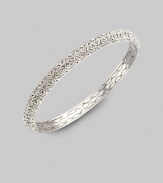 EXCLUSIVELY AT SAKS. A lacy filigree bangle is encrusted with shimmering crystals, to wear alone or stack with others. Crystal Rhodium plated Diameter, about 2½ Imported Please note: Bracelets sold separately.