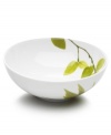 Forever spring. Bright new leaves plucked just for your table drape this cereal bowl with a fresh, modern look inside and out. From Mikasa dinnerware, the dishes are durable and stylish in white porcelain with a fluid shape that broadens from base to rim.