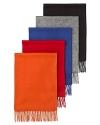 A luxuriously soft scarf rendered in bold seasonal colors, from The Men's Store at Bloomingdale's.