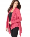 Add color to your winter wardrobe with this relaxed Alfani open-front cardigan -- a fab layering piece!