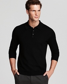 A classic polo design is rendered in uniquely soft merino wool for a plush addition to your sweater wardrobe.