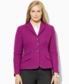 Designed in sophisticated wool tweed, Lauren Ralph Lauren's smartly tailored plus size jacket is an elegant representation of chic, modern style