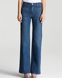 Exude vintage appeal in Vince's 70's-inspired flare leg jeans for off-duty cool.