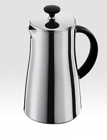 Elegant form and function come together in this versatile French Press that also works brilliantly as a thermos and polished jug. A double wall of stainless steel keeps coffee hot for a longer period of time, while the removable plunger mechanism enables the press to used as a serving vessel for hot and cold beverages.Non-slip grip Santoprene handle3-part stainless steel plungerFine mesh filter8-cup/34-oz.