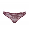 Lacy and sweet with its scalloped trim, Stella McCartneys burgundy bikini brief is equally flattering and glamorous - Sheer lace front, mesh back, classic brief style - Perfect under virtually any outfit or paired with a matching bra for stylish lounging