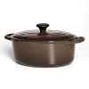 For nearly a century, Le Creuset has handcrafted enameled cast iron cookware of superlative quality, durability and versatility. A cooking staple, this oval oven offers exceptional heat distribution and retention for unsurpassed broiling, braising, slow cooking and sautéing and its size easily accommodates longer cuts of meat.