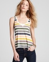 The colorful stripes on this lightweight Hurley tank call out for fun in the sun on summer's warmest days.