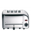 Achieving perfection is simple with the efficiency of this patented design. Constructed with an insulated stainless steel body and extra-wide slots, this hand-assembled toaster features variable controls and automatic turnoff for precision results that wow your taste buds.  1-year limited warranty. Model 40415.