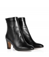 Elevate your go-to casual ensemble with these luxe leather heeled ankle boots from LAutre Chose - Rounded toe, mid-length heel, ankle length - Style with a floral mini dress or skinny jeans and a pullover