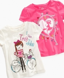 For the prettiest young lady you know: Short-sleeved sparkly tees from So Jenni themed with girly-themed graphics.