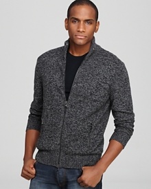 Michael Kors Marled Front Zip Cardigan