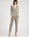 A clean neckline lends a modern twist to this classic cotton blazer silhouette.CollarlessV necklineButton closuresFront dartsFlap pocketsFully linedAbout 23 from shoulder to hem98% cotton/2% elastaneDry cleanImported of Swiss fabricModel shown is 5'9 (175cm) wearing US size 4. 