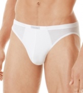 So comfortable you'll forget you're wearing anything at all. This basic bikini brief is made in amazing soft and smooth modal fabric, supportive with a natural feel. Logo patch at center front waistband.