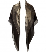 Work a luxe note into your outfit with Etros black and golden silk chiffon scarf - Sheer - Pair with tailored sheaths and sharply cut blazers, or for casual days, with favorite tees and jeans