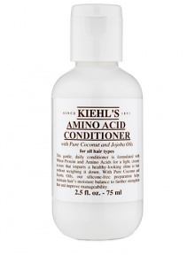 This gentle, daily conditioner is formulated with Wheat Protein and Amino Acids for a light, creamy texture that imparts a healthy-looking shine to hair without weighing it down. With Pure Coconut and Jojoba Oils, our silicone-free preparation helps maintain hair's natural moisture balance to further strengthen hair and improve manageability. For all hair types. 