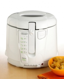 Fried food doesn't have to be fast food. Create dynamic and delicious dishes with your own deep fryer. Handy temperature controls give you flexibility to prepare food just the way you like it, while an ingenious system makes draining and recycling oil safe and easy. One-year warranty. Model D677UX.