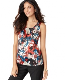 The peppy print of this top from Elementz's collection of petite apparel is a perfect way to add a dash of color to your ensemble! (Clearance)