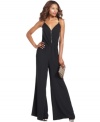 RACHEL Rachel Roy's jumpsuit features bare shoulders and wide legs to create a balanced but totally dramatic look!