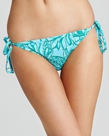 Go (blue) green! The teal hue of this printed bikini from Lilly Pulitzer is universally flattering, while the string ties are ideal for catching rays.