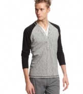 This raglan styled henley from Bar III makes looking cool and casual easy.