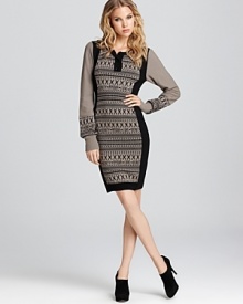 Fair Isle gets a fashion-forward update on this cozy Sonia Rykiel sweater dress.