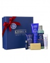 Rev him up to face every day with this collection of classic Kiehl's formulas for men. Collection includes Facial Fuel Energizing Face Wash (8.4 oz.), Ultimate Brushless Shave Cream White Eagle (5.0 oz.), Facial Fuel Energizing Moisture Treatment For Men (2.5 oz.), Facial Fuel No-Shine Moisturizing Lip Balm (0.17 oz.), Ultimate Man Body Scrub Soap (3.2 oz.) and Ultimate Strength Hand Salve (1 oz.). 