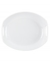 Feature modern elegance on your menu with the Classic Fjord platter from Dansk dinnerware. Dishes in this set feature glossy white porcelain with a fluid, sloping edge that prevents spills and keeps tables looking totally fresh.