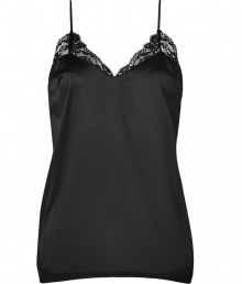 Perfect for layering or leisure, this silk camisole from Stella McCartney features lace trim and a universally flattering cut - V-neck, lace detail at neckline, adjustable thin straps, high-low asymmetric hem, side vent - Wear under a low-cut top or paired with matching panties for stylish lounging