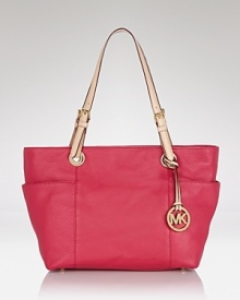 Day bags don't come much chicer (or easier) than this leather-trimmed style from MICHAEL Michael Kors. In logo-embossed jacquard with contrast handles, this roomy style adds instant glamor to looks.