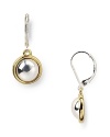 Lauren by Ralph Lauren's two-tone button drop earrings lend chic polish to your workday look.