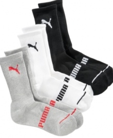 Keep his feet cozy with this three-pack of crew socks from Puma.