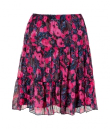 With a vibrant floral print and a flirty A-line silhouette, this silk-blend skirt from Anna Sui is any easy date-night favorite - Elasticized waist, A-line silhouette, tiered, all-over print - Wear with a silk blouse or a fitted tee and peep-toe heels