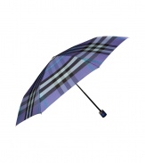 Perfect for tucking away into your handbag, Burberry Londons folding umbrella is fun way to carry the brands iconic check - Allover check, wraparound strap with snap - The perfect finish to sleek trench coats and rubber rain boots