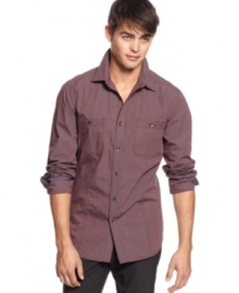 This workshirt from Kenneth Cole Reaction gets the job done for you when it comes to casual style.