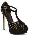 Golden piping along the vamp and heel of Truth or Dare by Madonna's Oliana platform pumps makes this style seem so regal.