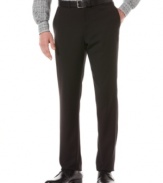 Take a little off your full look with these slim-fit pants from Perry Ellis.