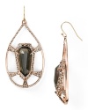 Delight in the eclectic glamor of these Alexis Bittar earrings, which feature bold bejeweled teardrops, cast in a rose gold setting.