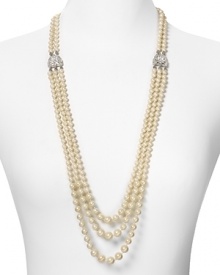 A hint of glitz on Carolee's multi-strand pearl necklace adds drama. Go prim and proper and wear this classically styled piece to get on the right side of the stylish-but-understated look.