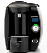 The power of your touch-it just takes the press of a button & this brewer gets going, churning out a piping hot, made-to-taste cup of your favorite blend. Using the savvy Tassimo barcode system, this single server prepares each beverage with the exact pressure, tailors the temp, preps the water and sets the time. Instant heatup, low energy consumption, automatic cleaning and other fantastic features make this your good morning go-to. Model T65.