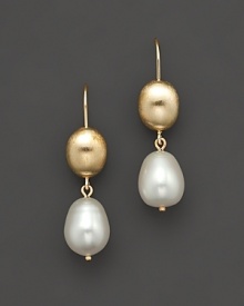 A drop of heaven. Freshwater pearl double drop earrings in 2 tones.