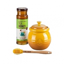 A perfect pairing! Le Creuset honey pot and stirrer with Savannah Bee Company Tea Honey. Tea Honey is especially crafted to pair effortlessly with the delicate nature and flavor of teas. It's equally delicious in lemonades and mojitos.