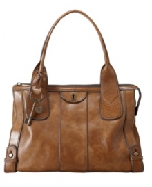 Vintage inspired. Super soft. This broken-in leather bag from Fossil has an elegant style that works from afternoon meeting to Saturday brunch.